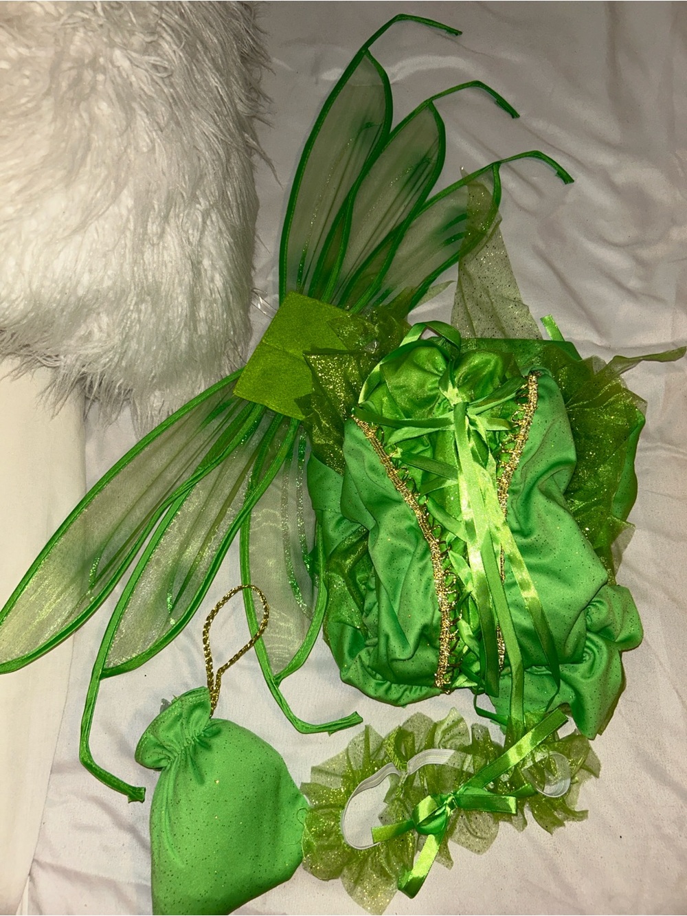 California Costumes Lime Green Fairy Tinkerbell Costume with Wings - Picture 4 of 7